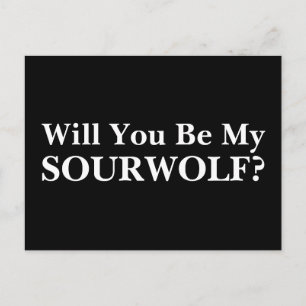 Carte Postale Serez-vous mon SOURWOLF ? Texte et couleur personn