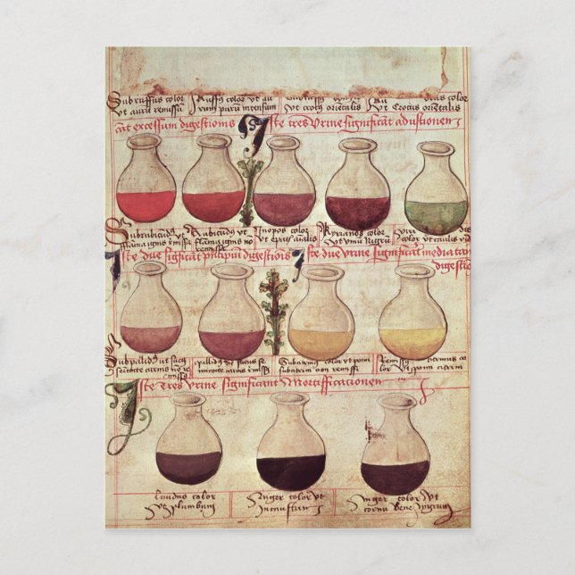 Carte Postale Série de flagons pour l'analyse d'urine (Devant)