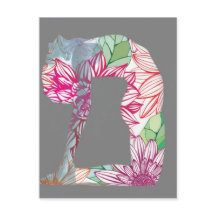 Série de Yoga Floral Gris Déco