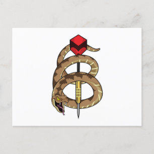 Carte Postale Serpent aux fléchettes avec fléchette