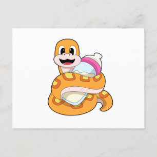 Carte Postale Serpent avec biberon