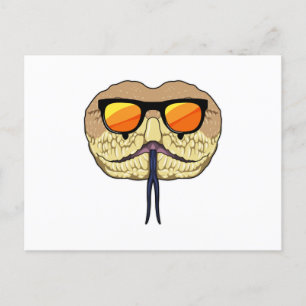 Carte Postale Serpent avec des lunettes de soleil