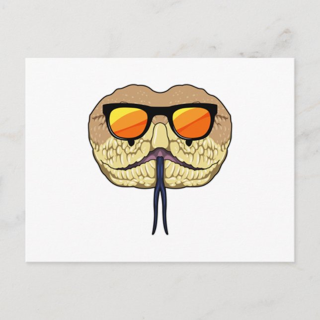 Carte Postale Serpent avec des lunettes de soleil (Devant)