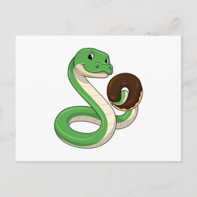 Carte Postale Serpent avec Donut (Devant)