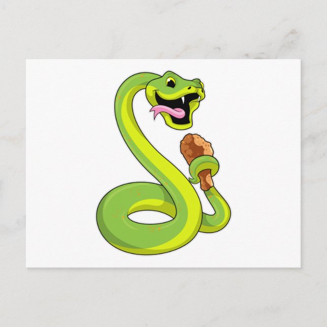 Carte Postale Serpent avec poulet (Devant)