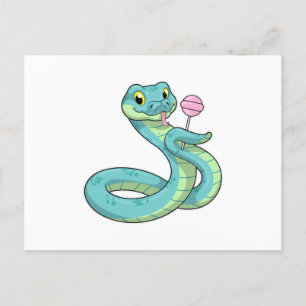 Carte Postale Serpent avec sucette