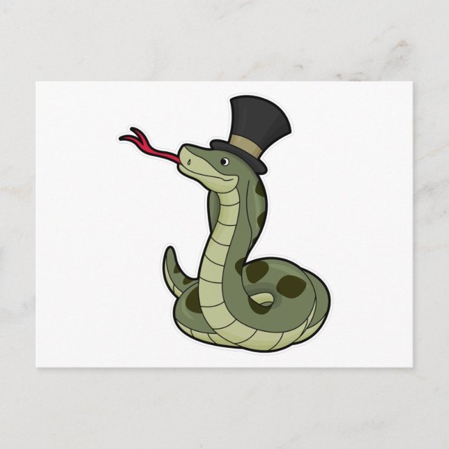 Carte Postale Serpent comme Gentleman & Chapeau (Devant)