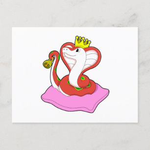 Carte Postale Serpent comme roi avec Couronne