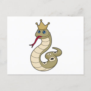 Carte Postale Serpent comme roi avec Couronne