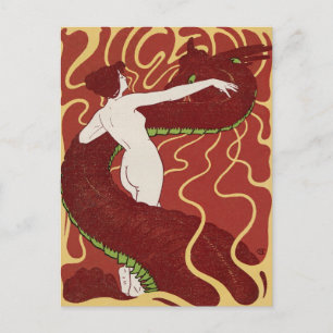 Carte Postale Serpent et femme par Christiansen