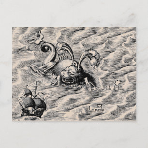 Carte Postale Serpent maritime et voilier