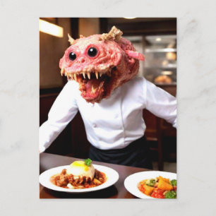 Carte Postale Serveur de monstre drôle bizarre