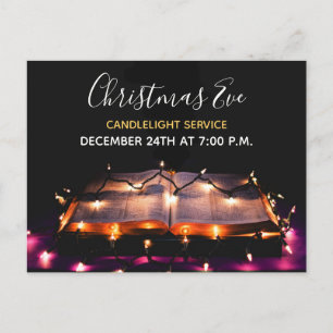 Carte Postale Service aux chandelles Église de la veille de Noël