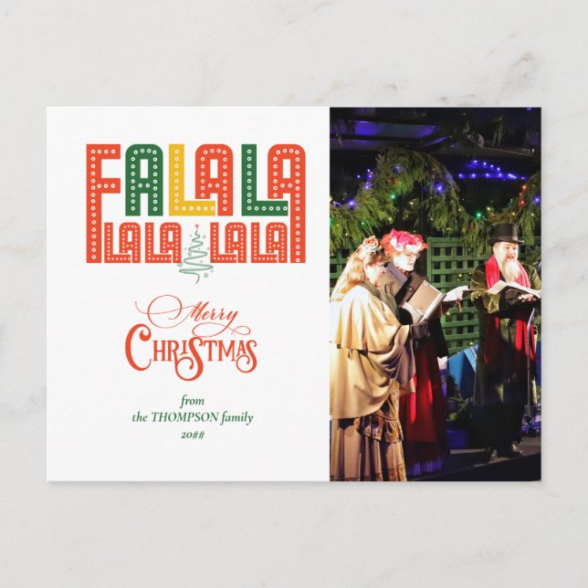 Carte Postale Service Carols de l'église de Noël de la famille (Devant)