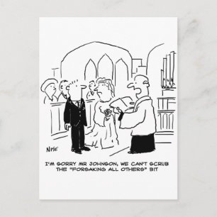 Carte Postale Service de l'église de mariage Le vicaire ne peut