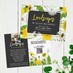 Carte Postale Service d'entretien de pelouse naturelle Dandelion