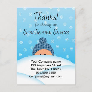 Carte Postale Services d'enlèvement de neige de l'entreprise