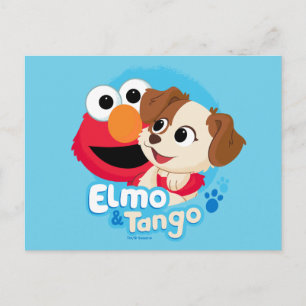 Carte Postale Sesame Street   Badge Elmo & Tango