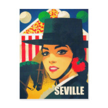 Séville, Espagne, fille espagnole avec chapeau noi