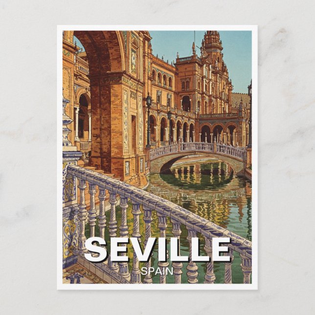 Carte Postale Séville Espagne Plaza de Espana (Devant)