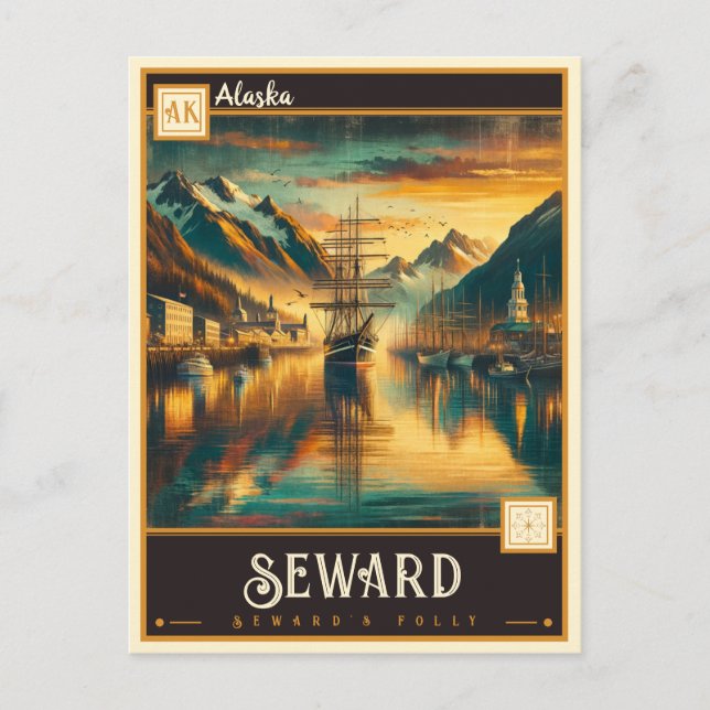 Carte Postale Seward, Alaska | VINTAGE (Devant)