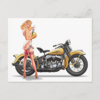 Carte Postale Sexy Moteur Pin Up Girl