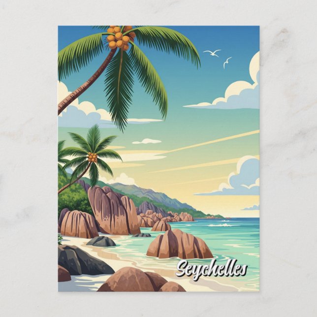 Carte Postale Seychelles Anse Source d'Argent Beach Travel (Devant)