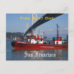 Carte Postale SFFD - Bateau de lutte contre l'incendie un