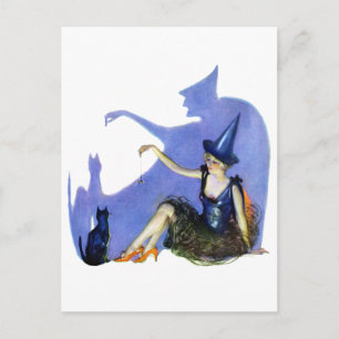 Carte Postale Shadow Witch et son chat noir