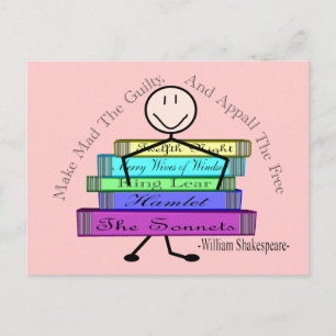 Carte Postale Shakespeare Citation Personnages en allumettes Des