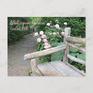 Carte Postale Shakespeare Garden Central Park NYC Rose Roses