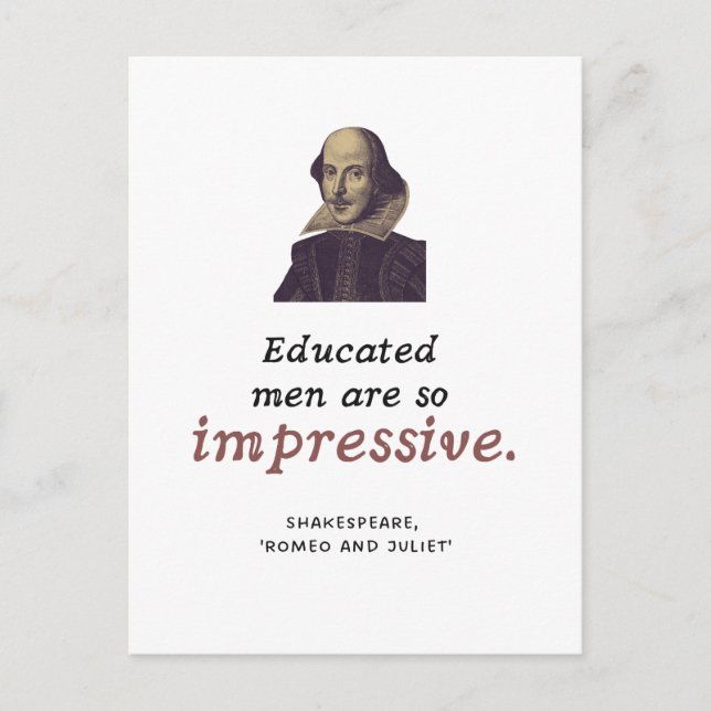 Carte Postale Shakespeare Romeo & Juliet Mignonne Drôle Graduati (Devant)
