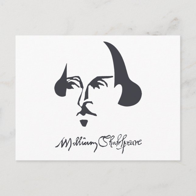 Carte Postale Shakespeare simple avec signature (Devant)