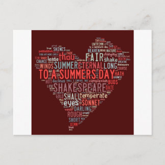Carte Postale Shakespeare Sonnet