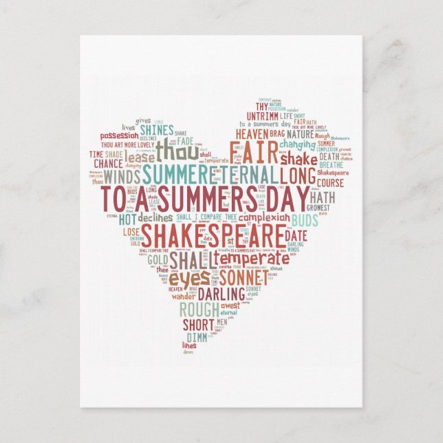 Carte Postale Shakespeare Sonnet 18 (Devant)