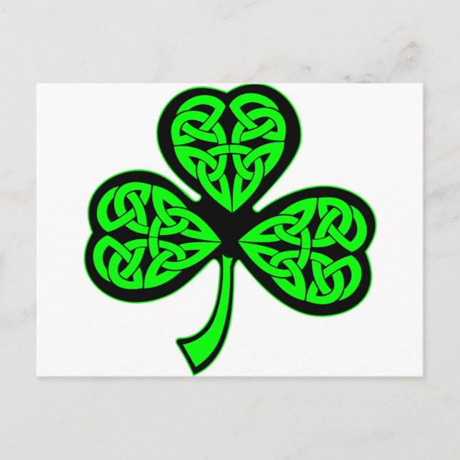 Carte Postale shamrock celte à 3 feuilles (Devant)