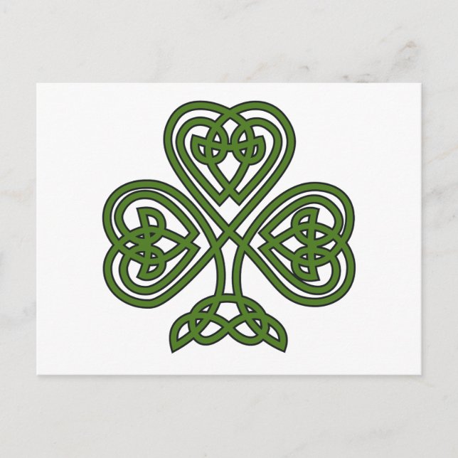 Carte Postale Shamrock celte - Jour de la Saint Patrick (Devant)