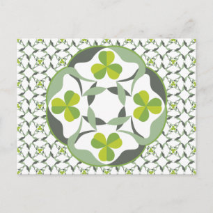 Carte Postale Shamrock Celtic Inspiré Motif Saint Patrick’s Day