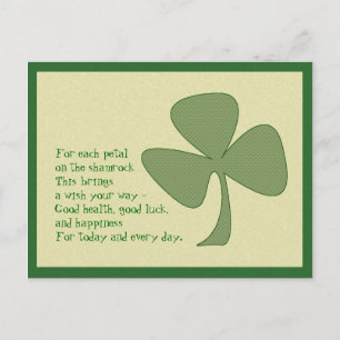 Carte postale Shamrock de la Saint-Patrick
