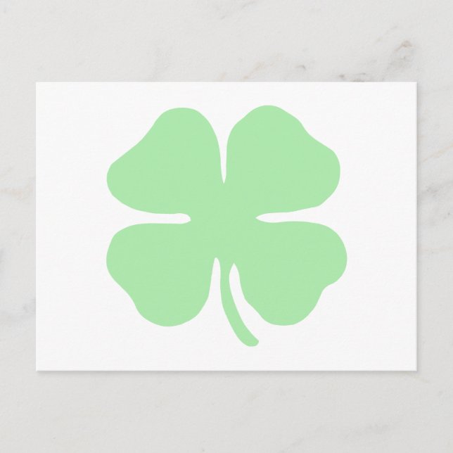 Carte Postale shamrock de trèfle vert clair 4 feuilles.png (Devant)