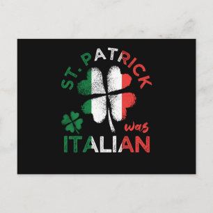 Carte Postale Shamrock du drapeau italien St. Patrick War