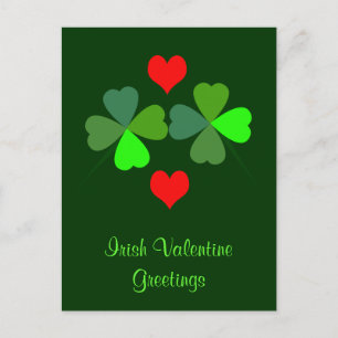 Carte postale shamrock et coeur