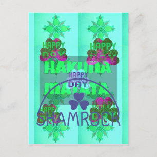 Carte Postale Shamrock festif captivant la florale de St. Patric