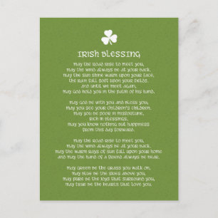 Carte Postale Shamrock Green Irish Blessing