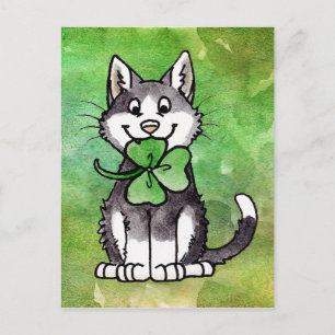 Carte Postale Shamrock Kitty