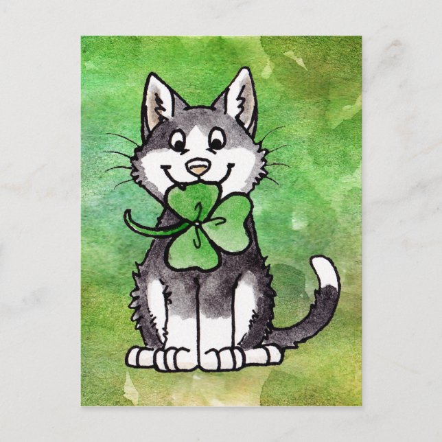 Carte Postale Shamrock Kitty (Devant)