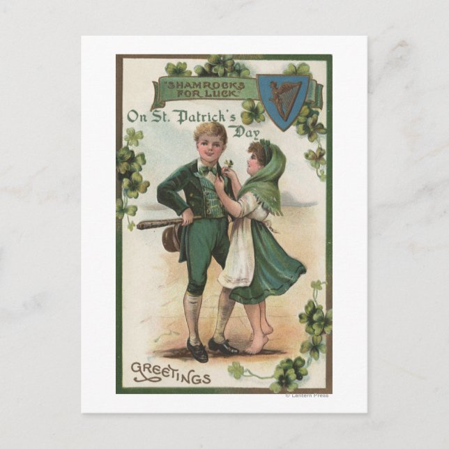 Carte Postale Shamrocks pour la chance (Devant)