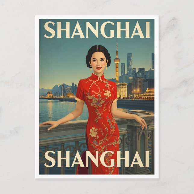 Carte Postale Shanghai Cheongsam (Devant)
