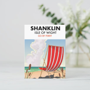 Carte Postale Shanklin Beach est l'île de l'affiche de voyage po