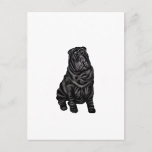 Carte Postale Shar-Pei Chinois - noir